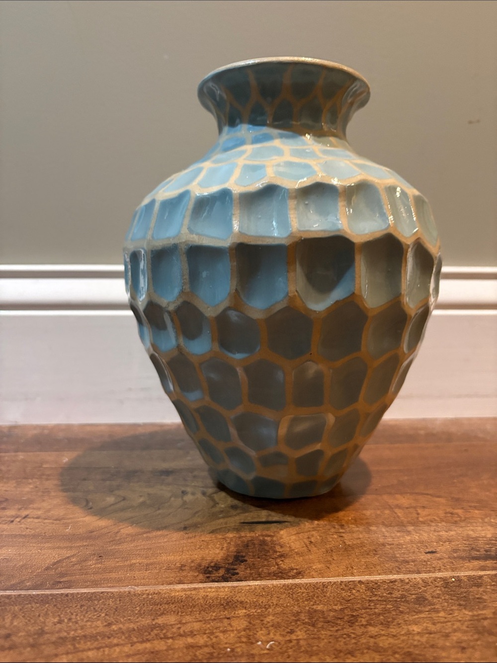 Pottery Vase Art aqua blue - Picture 2 of 5
